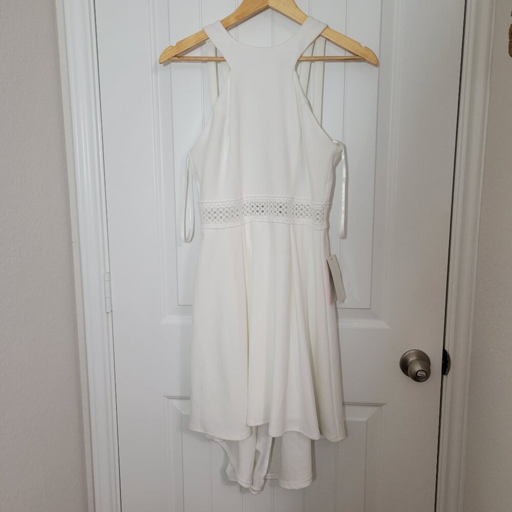B. Darlin Cocktail White Dress Halter Top
